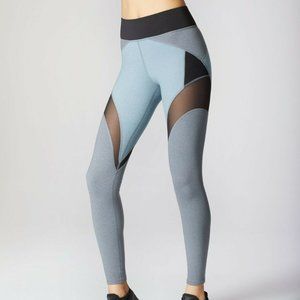 NWT Michi NY Activewear Glacier Leggings Blue Grey Black Sexy XS Mesh